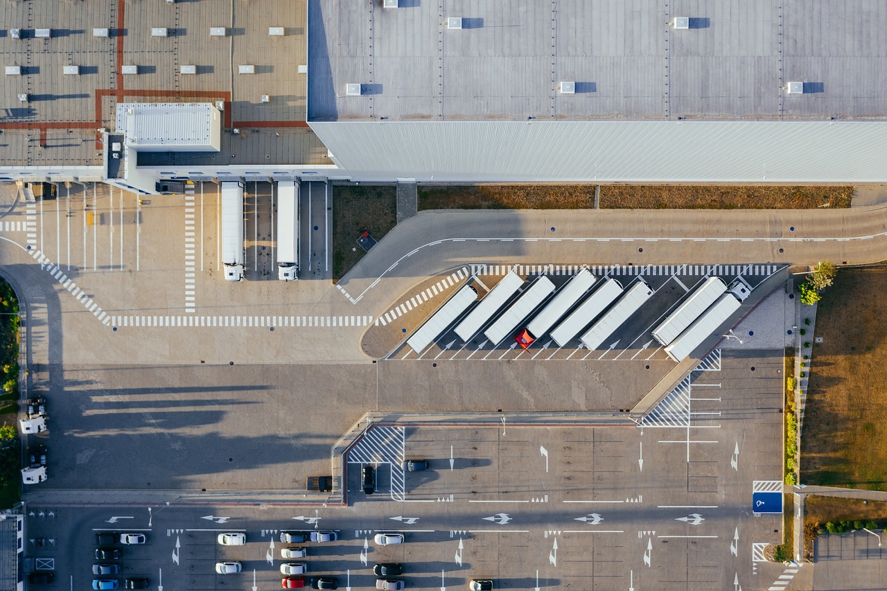 truckstop from birds eye view