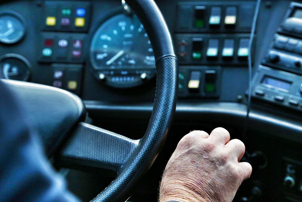 man driving a truck