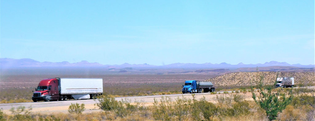 long haul trucking desert