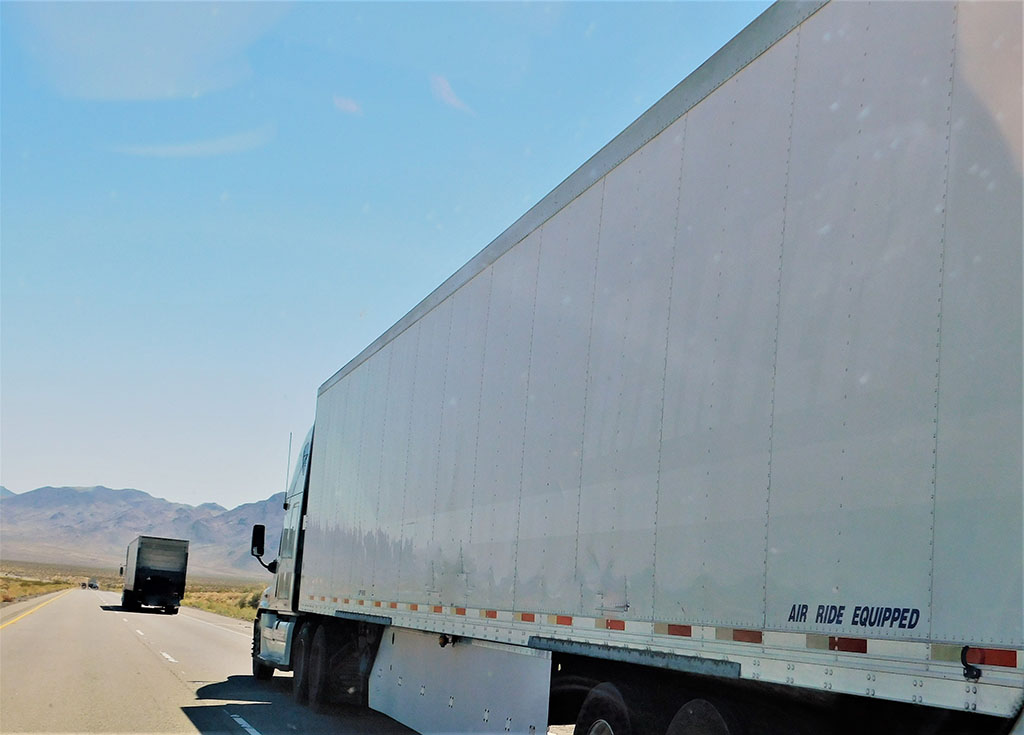 close-up of truck, long haul trucking